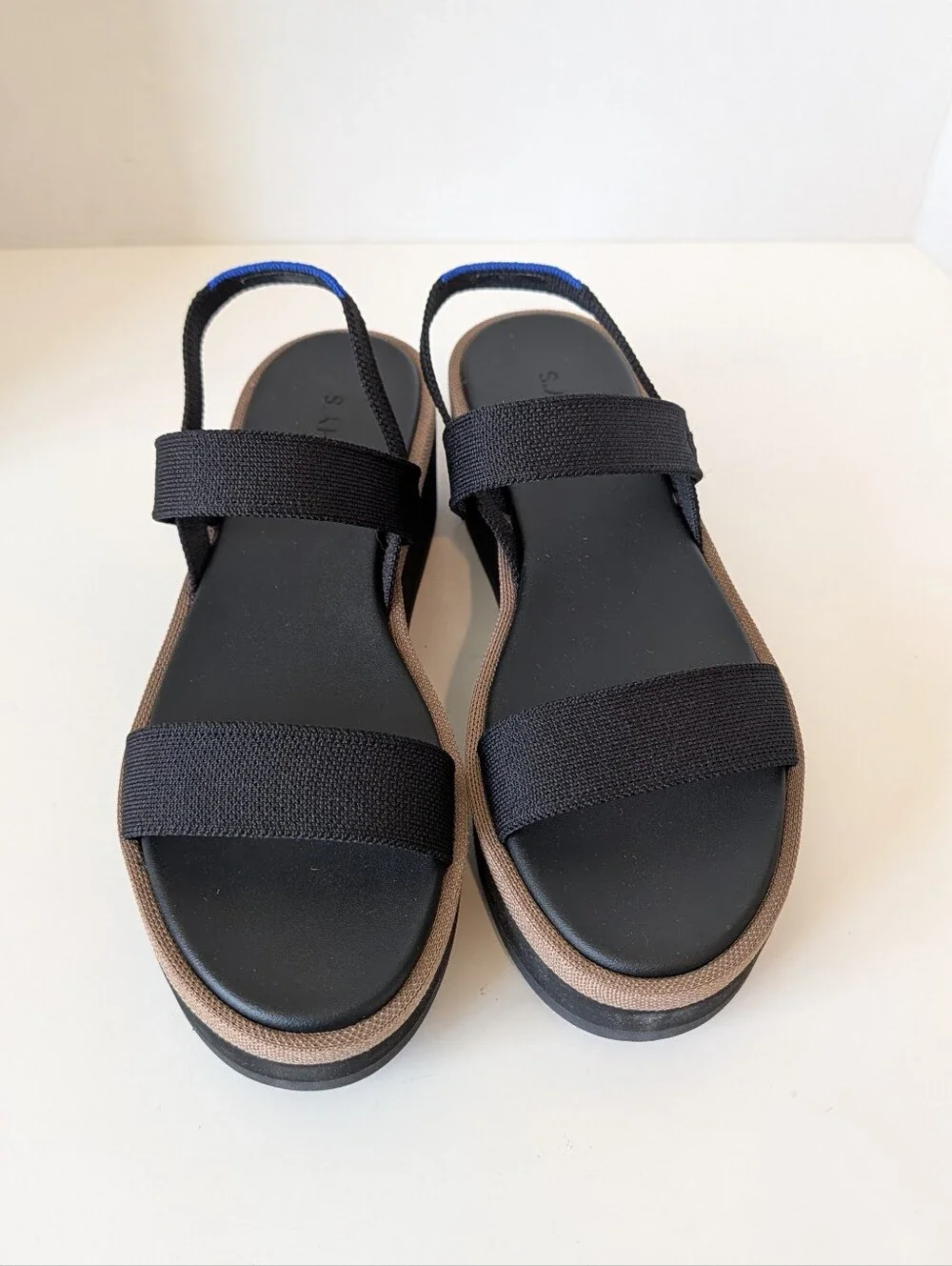 Rothy's The Lightweight Wedge Black Platform Sandals